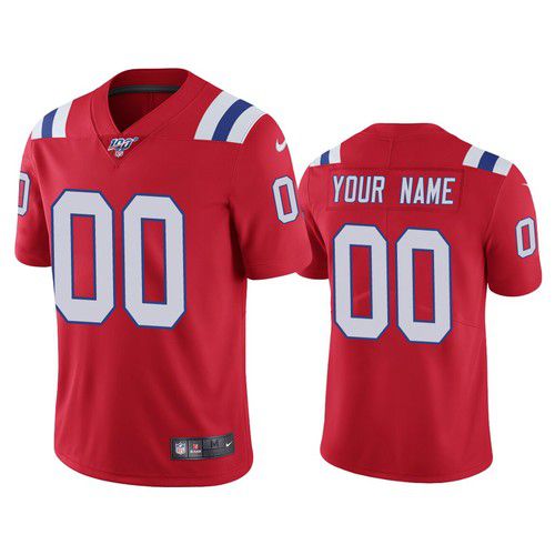Men New England Patriots Nike Red 100th Limited Custom NFL Jersey